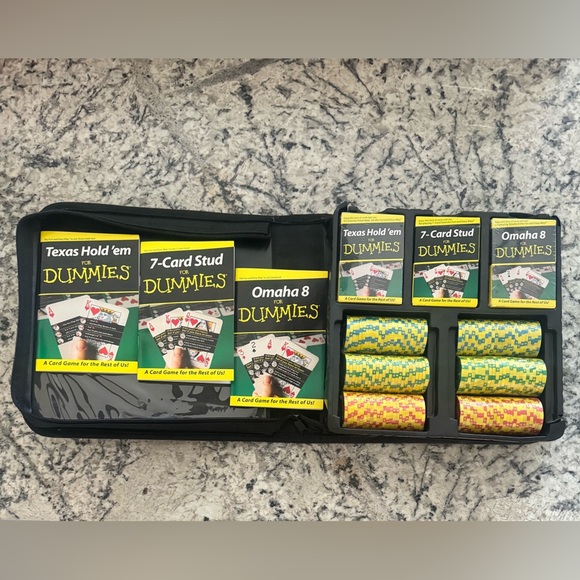 Poker Set For Dummies with Rule Books: Texas Hold'em 7-Card Stud Omaha 8 - Picture 4 of 15